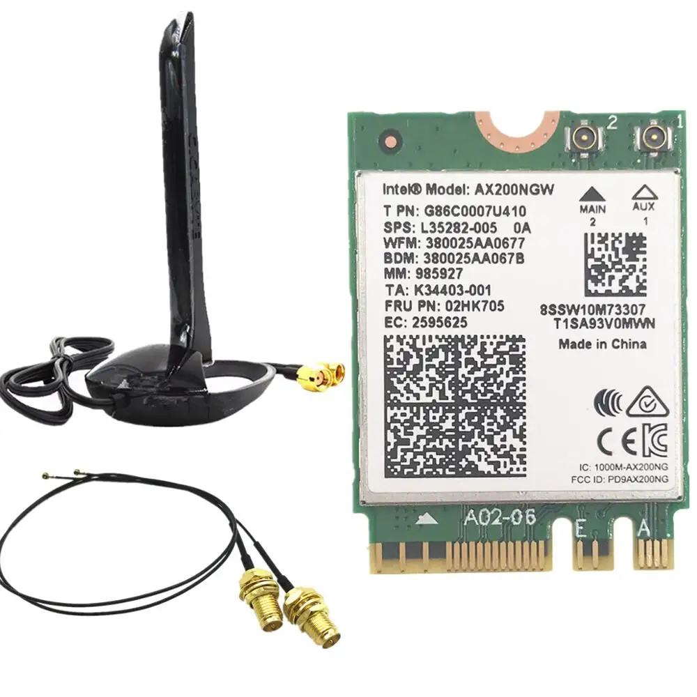 С антеннами GIGABYTE WB867D + беспроводная Intel Wi-Fi AX200 Bluetooth 5 0 802. 11ax/ac Wifi NGFF карта 9260NGW |
