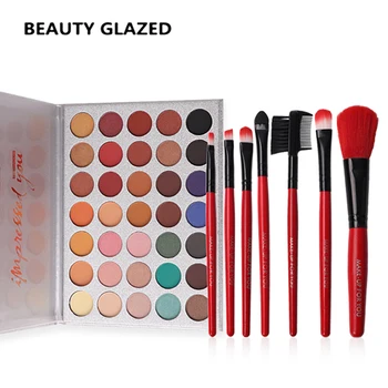 BEAUTY GLAZED 35 Colors In 1 Eyeshadow Palette Matte Shimmer Eyeshadow + Red Color Makeup Brushes brush tools with bag Hot 
BEAUTY GLAZED 35 Colors In 1 Eyeshadow Palette Matte Shimmer Eyeshadow + Red Color Makeup Brushes brush tools with bag Hot