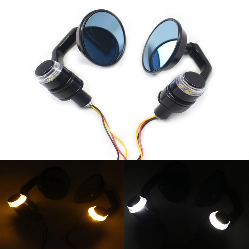 Universal Motorcycle 7/8" Handle Bar End LED Turn Signal Round Rearview Adjustable Side Mirrors
Universal Motorcycle 7/8" Handle Bar End LED Turn Signal Round Rearview Adjustable Side Mirrors