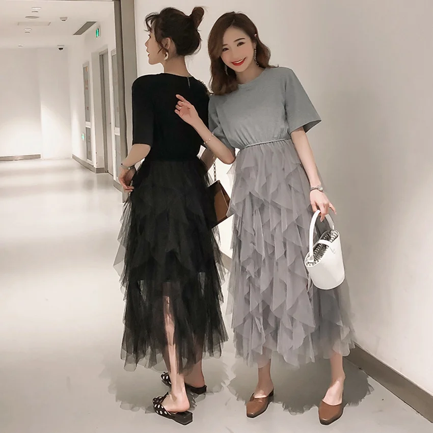 Korean version of pregnant women dress 2019 new short-sleeved pregnant women shirt mesh stitching loose pregnant women dress
Korean version of pregnant women dress 2019 new short-sleeved pregnant women shirt mesh stitching loose pregnant women dress