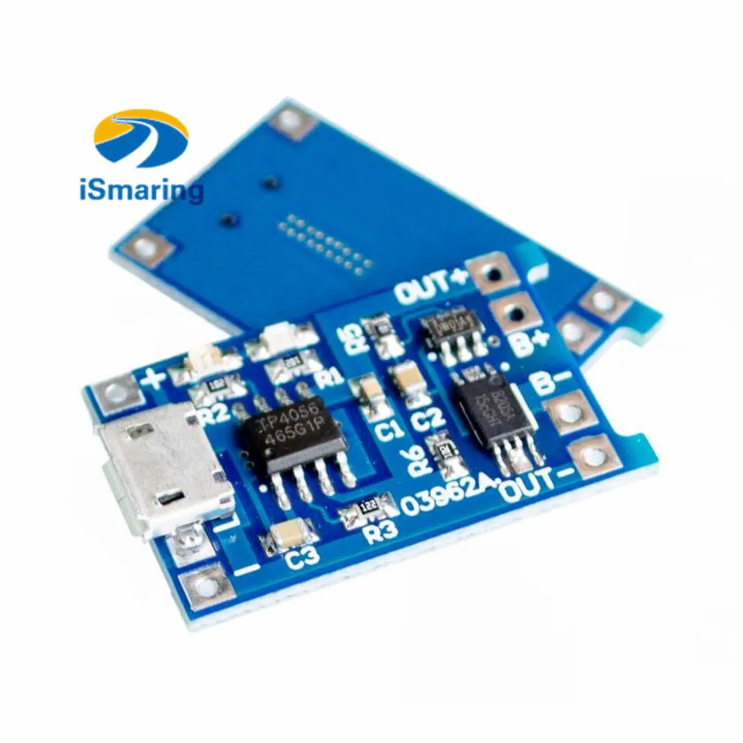 Official iSmaring 5V Micro USB 1A 18650 Lithium Battery Charging Board With Protection Charger Module
Official iSmaring 5V Micro USB 1A 18650 Lithium Battery Charging Board With Protection Charger Module