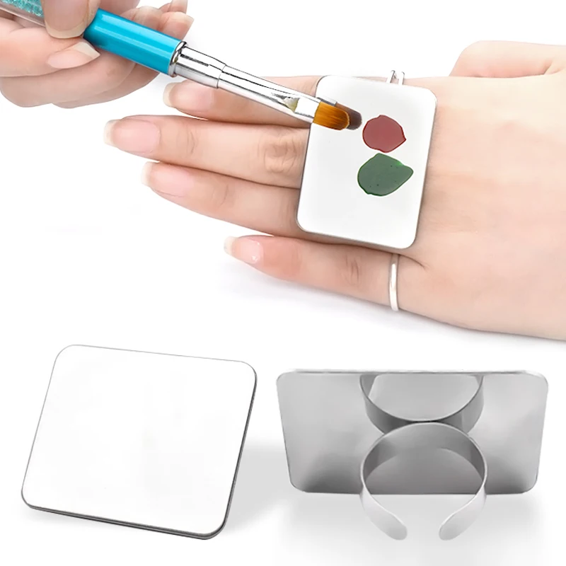 1pc Nail Stainless Steel Finger Ring Palette Professional Pigment UV Gel Polish Painting Drawing Color Mixing Dish Manicure Tool
1pc Nail Stainless Steel Finger Ring Palette Professional Pigment UV Gel Polish Painting Drawing Color Mixing Dish Manicure Tool