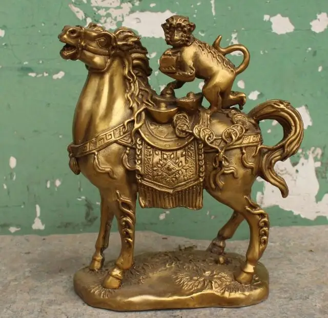 S02254 10"Chinese FengShui Bronze Wealth Zodiac Year Monkey Riding Horse Animal Statue B0403
S02254 10"Chinese FengShui Bronze Wealth Zodiac Year Monkey Riding Horse Animal Statue B0403