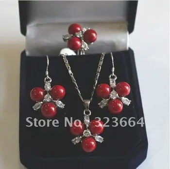 Hot Sell! Beautiful Coral/Shell Pearl Flower Pendant Necklace Earring Ring Set
Hot Sell! Beautiful Coral/Shell Pearl Flower Pendant Necklace Earring Ring Set