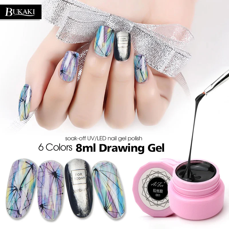 BUKAKI креативная краска для ногтей Гель-лак носок от УФ светодиодный гель Дизайн