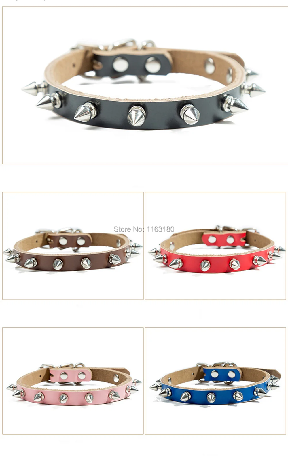 300pcs/lot Fashion Pu Leather Nail Rivet Studded Round Spikes and Small Dog Pet Collar Pitbull Bulldog Necklace Free Shipping
300pcs/lot Fashion Pu Leather Nail Rivet Studded Round Spikes and Small Dog Pet Collar Pitbull Bulldog Necklace Free Shipping