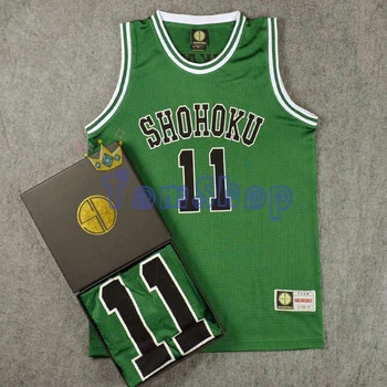 SLAM DUNK Cosplay Costume Shohoku #11 Kaede Rukawa Green Basketball Jersey Athletic Tops Shirt Vest Sports Wear Team Uniform
SLAM DUNK Cosplay Costume Shohoku #11 Kaede Rukawa Green Basketball Jersey Athletic Tops Shirt Vest Sports Wear Team Uniform