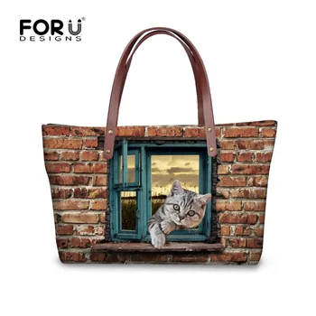 FORUDESIGNS New Style Lie Prone On The Window Printing Animals Large Capacity Shoulder Bags Fashion Tote Bag Lady Water Proof
FORUDESIGNS New Style Lie Prone On The Window Printing Animals Large Capacity Shoulder Bags Fashion Tote Bag Lady Water Proof