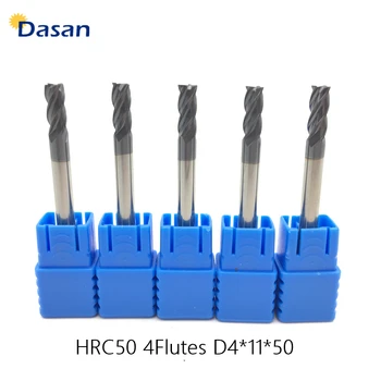 5pcs End Mill 4mm HRC50 4F D4*50 Solid Tungsten Carbide Flat End Mill Straight Shank CNC Face Milling Cutter Tool for Steel
5pcs End Mill 4mm HRC50 4F D4*50 Solid Tungsten Carbide Flat End Mill Straight Shank CNC Face Milling Cutter Tool for Steel