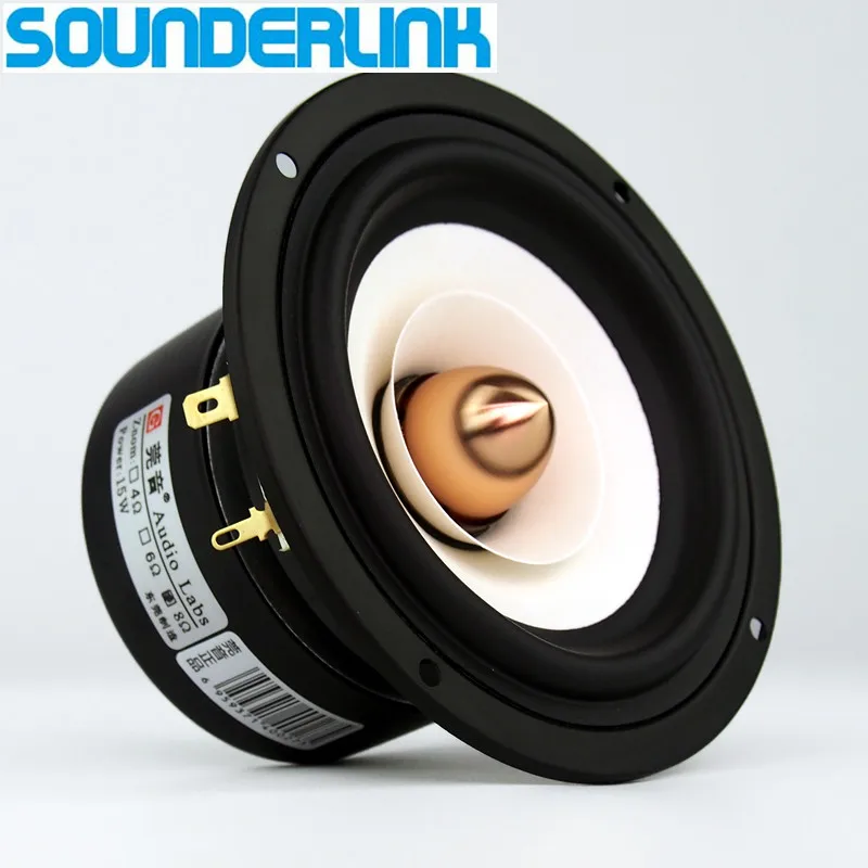 

2pcs/lot Sounderlink Audio Labs Top end 4 inch Full Range monitor Speaker tweeter woofer Aluminum Bullet hea 2 Layer kapton Cone