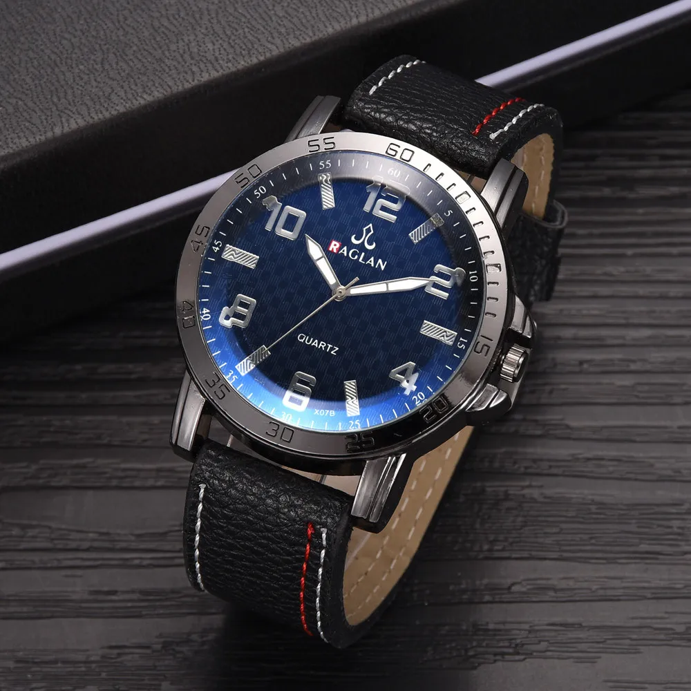 RAGLAN Men Wristwatch Fashion Quartz High Quality Leather Blu Ray Glass watches for man watch mens creative male clock
RAGLAN Men Wristwatch Fashion Quartz High Quality Leather Blu Ray Glass watches for man watch mens creative male clock