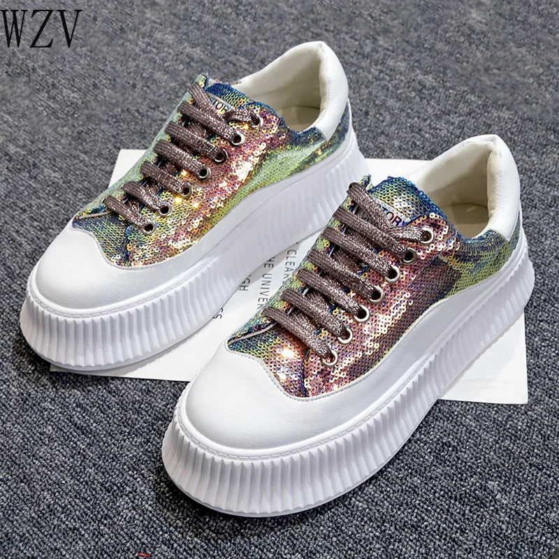 Woman Casual Shoes Footwear Women Platform Sequins Sneakers 2019 Spring Shoes Female Pink Sneaker Thick Bottom Trainers H165
Woman Casual Shoes Footwear Women Platform Sequins Sneakers 2019 Spring Shoes Female Pink Sneaker Thick Bottom Trainers H165