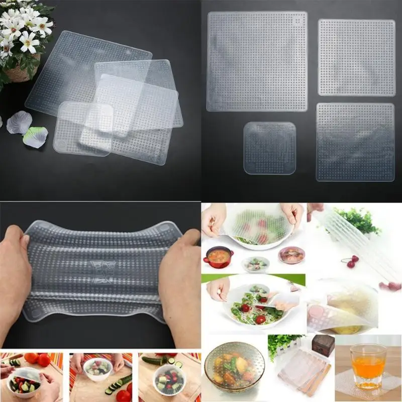 4pcs Silicone Food Fresh Keeping Wrap Multifunction Keeping Food Fresh Wrap Reusable Stretch Vacuum Bowl Cover Lid Kitchen Tools
4pcs Silicone Food Fresh Keeping Wrap Multifunction Keeping Food Fresh Wrap Reusable Stretch Vacuum Bowl Cover Lid Kitchen Tools