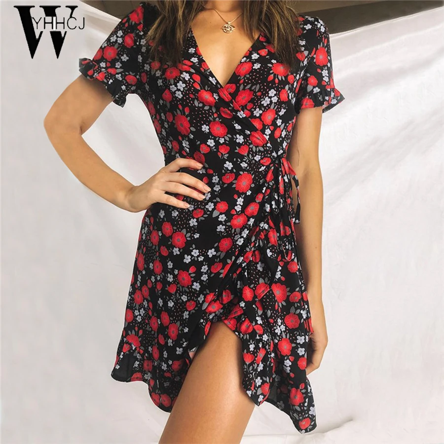 2019 Vintage Floral Print Summer Dress Women Sexy V Neck Ruffle Mini Dress Elegant Short Sleeve A Line Party Dress Boho Vestido
2019 Vintage Floral Print Summer Dress Women Sexy V Neck Ruffle Mini Dress Elegant Short Sleeve A Line Party Dress Boho Vestido