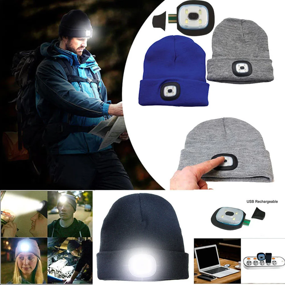 High Powered LED Light Unisex Beanie Hat with USB Rechargeable for Outdoor Camping Hiking TC21
High Powered LED Light Unisex Beanie Hat with USB Rechargeable for Outdoor Camping Hiking TC21