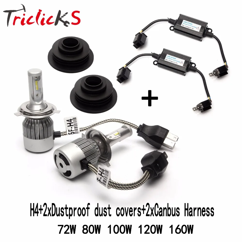Triclicks H4 9003 HB2 Hi/Lo Headlights Error Free Canbus Car LED Head Light Bulb+Free Pair Dustproof Dust Cover+2xCanbus Harness
Triclicks H4 9003 HB2 Hi/Lo Headlights Error Free Canbus Car LED Head Light Bulb+Free Pair Dustproof Dust Cover+2xCanbus Harness