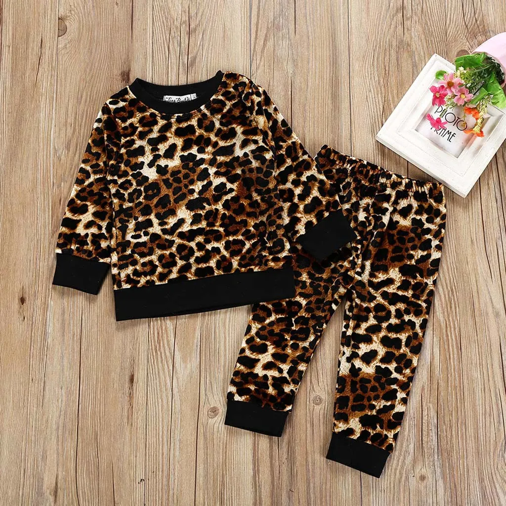 Toddler Infant Baby Girls Leopard Printed Clothes Outfits Long Sleeved O-neck Tops Pants Children Thick Clothing pajamas Set
Toddler Infant Baby Girls Leopard Printed Clothes Outfits Long Sleeved O-neck Tops Pants Children Thick Clothing pajamas Set