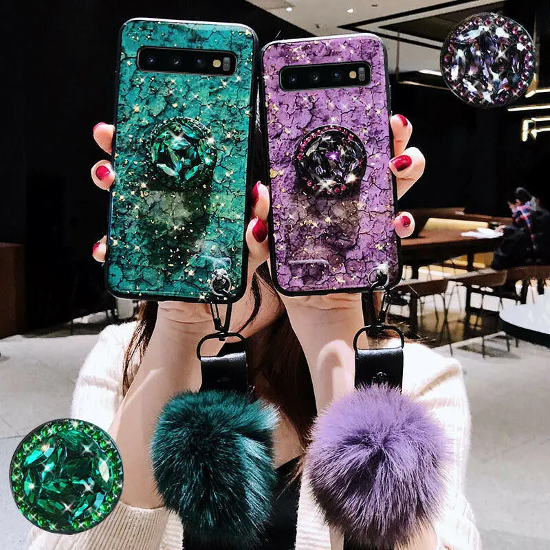Luxury back cover soft shell shiny diamond stand fashion hair ball lanyard case for Samsung note8 9 s8 s9 M10 M20 phone case
Luxury back cover soft shell shiny diamond stand fashion hair ball lanyard case for Samsung note8 9 s8 s9 M10 M20 phone case