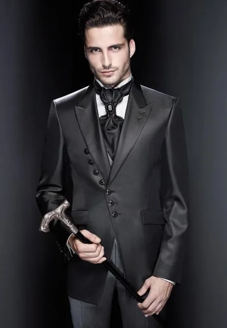 Shinny Black Wedding Suits For Men 2017 New Peaked Lapel Tuxedos Mens Suits Groomsmen Slim Fit Blazer (Jacket+Pants+Vest+Tie)
Shinny Black Wedding Suits For Men 2017 New Peaked Lapel Tuxedos Mens Suits Groomsmen Slim Fit Blazer (Jacket+Pants+Vest+Tie)