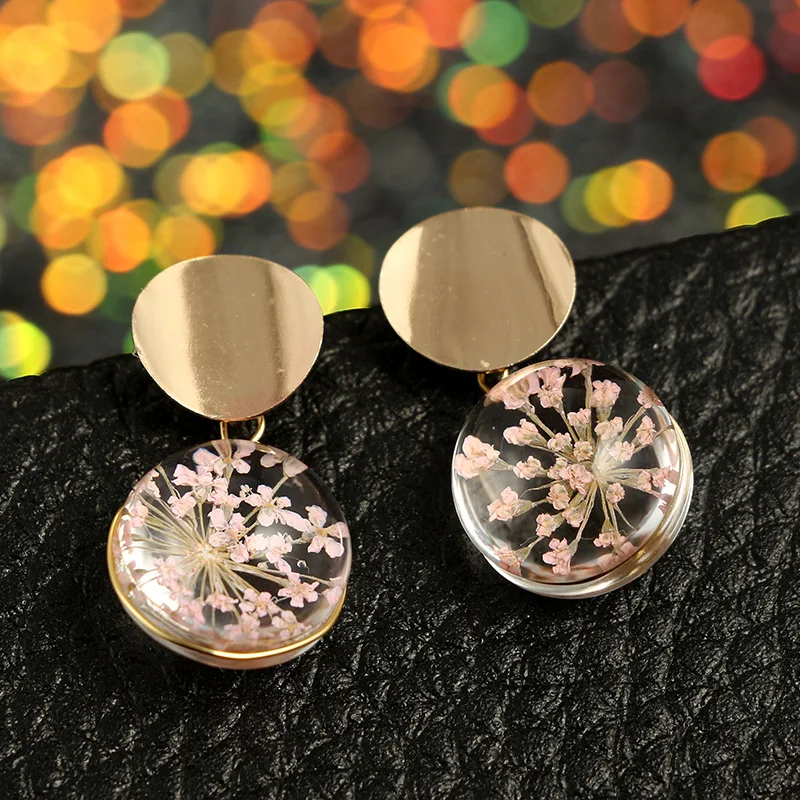 Clear Transparent Ball Earrings Gold Color Sequin Dangle Hanging Earrings for Women Fashion Dried Flower Jewelry Wedding Earings
Clear Transparent Ball Earrings Gold Color Sequin Dangle Hanging Earrings for Women Fashion Dried Flower Jewelry Wedding Earings