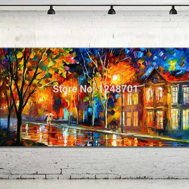 Large Handpainted Lovers Rain Street Landscape Oil Painting On Canvas Wall Art Picture For Home Decoration Wall Decor
Large Handpainted Lovers Rain Street Landscape Oil Painting On Canvas Wall Art Picture For Home Decoration Wall Decor