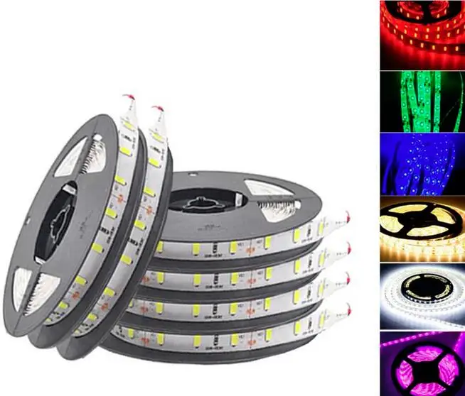 

High Birght 5M 5050 3528 5630 Led Strips Light Warm Pure White Red Green RGB Flexible 5M Roll 300 Leds 12V outdoor Ribbon