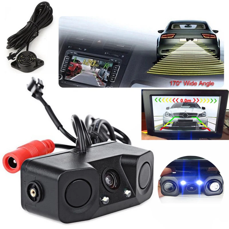 3 in 1 Car Parktronic Video Parking Sensor buzzer Alarm with Rear camera + 2 Sensor Video Display Indicator Car Reverse Sensor
3 in 1 Car Parktronic Video Parking Sensor buzzer Alarm with Rear camera + 2 Sensor Video Display Indicator Car Reverse Sensor