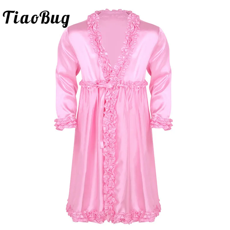 TiaoBug Men Silky Satin Dress Gown Bathrobe Sissy Lingerie Long Sleeves Frilly Ruffle Male Sexy Nightgown Sleepwear Nightwear
TiaoBug Men Silky Satin Dress Gown Bathrobe Sissy Lingerie Long Sleeves Frilly Ruffle Male Sexy Nightgown Sleepwear Nightwear