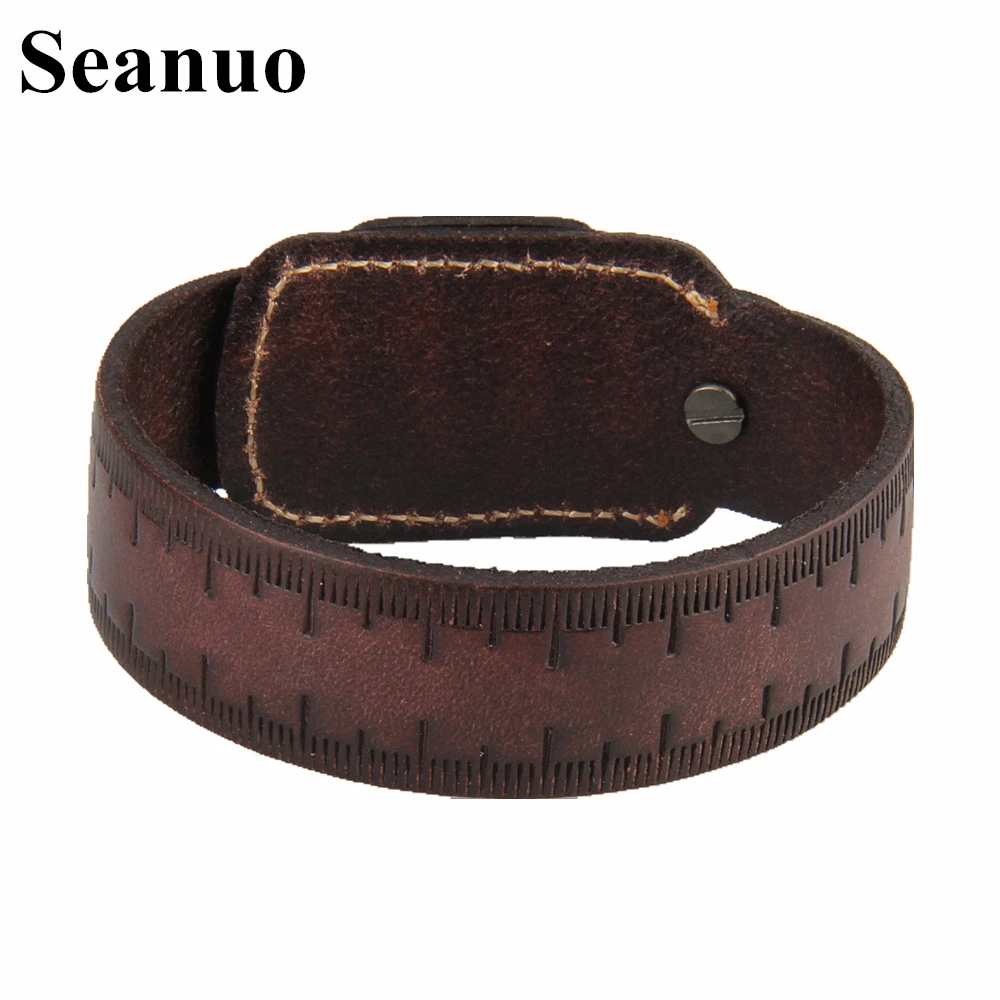 Seanuo 2017 designer Hand carved Ruler shape genuine leather wristband bracelet for men women fashion punk rock wrap bracelets
Seanuo 2017 designer Hand carved Ruler shape genuine leather wristband bracelet for men women fashion punk rock wrap bracelets