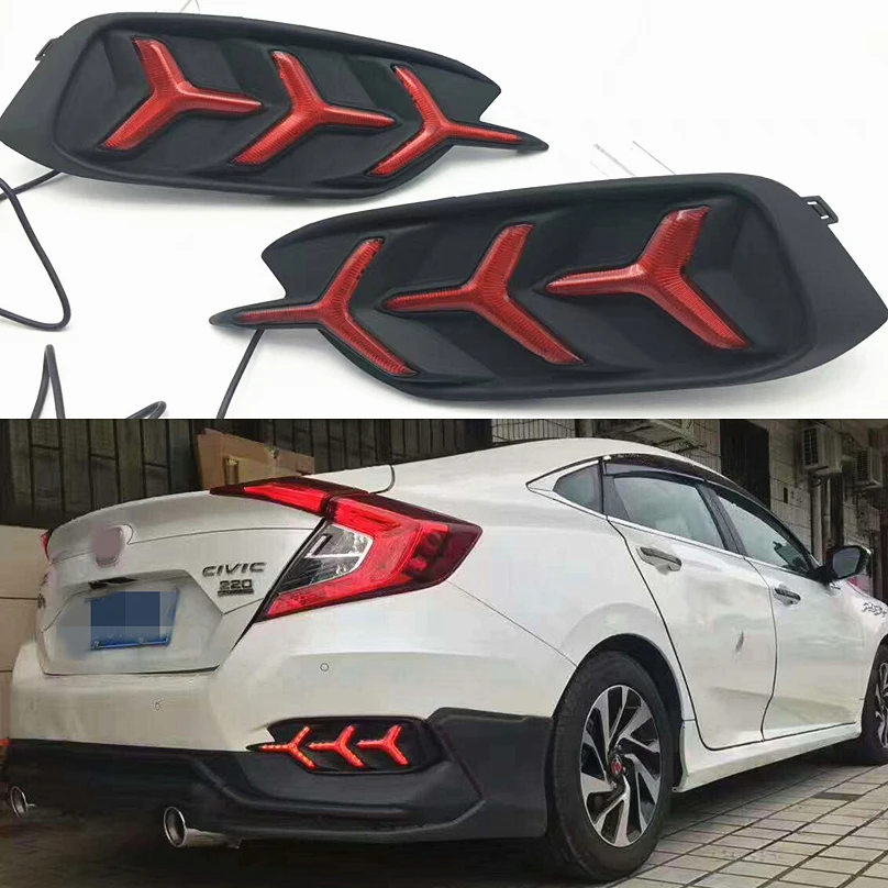 Car Flashing 2pcs For Honda Civic 2016 2017 2018 2019 LED DRL rear bumper light brake running lights daytime warning tail light
Car Flashing 2pcs For Honda Civic 2016 2017 2018 2019 LED DRL rear bumper light brake running lights daytime warning tail light
