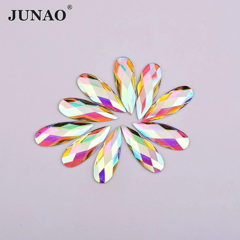 JUNAO 8x22mm AB Crystal Drop Rhinestones Applique Flat Back Resin Gems Crystal Strass Non Sewing Stones for DIY Decoration 100pc
JUNAO 8x22mm AB Crystal Drop Rhinestones Applique Flat Back Resin Gems Crystal Strass Non Sewing Stones for DIY Decoration 100pc