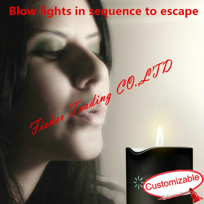 Real life escape room game prop, blow in sequence to open the lock, blow out the lamps to open the door, blow sensors
Real life escape room game prop, blow in sequence to open the lock, blow out the lamps to open the door, blow sensors