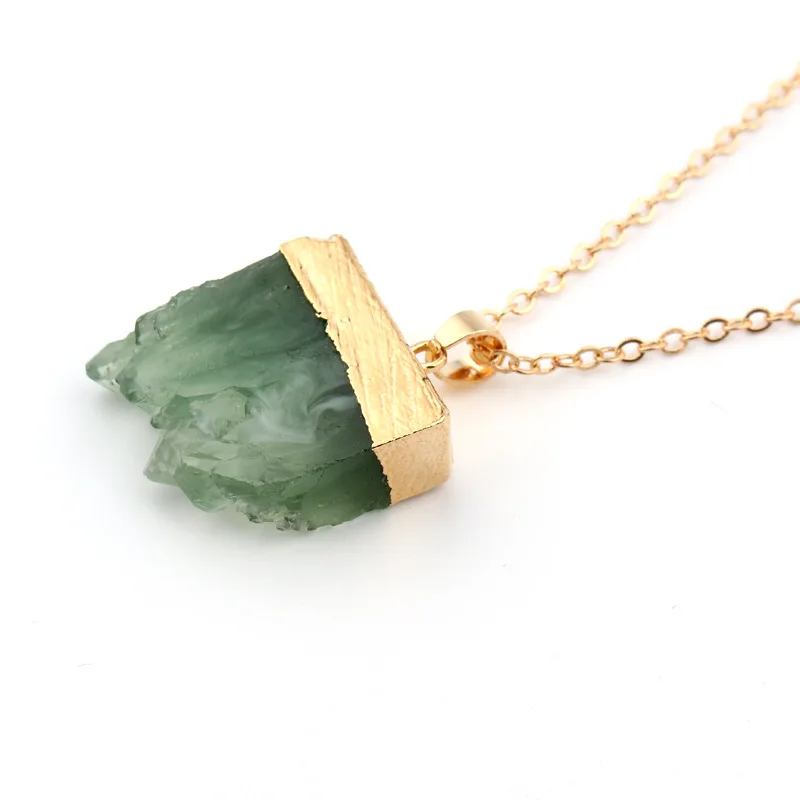 BELLAHYDIARY Bijoux Resin Irregular Stone Choker Chain Necklace Women Jewelry Gold Color Pink Green Necklaces Pendientes 2019