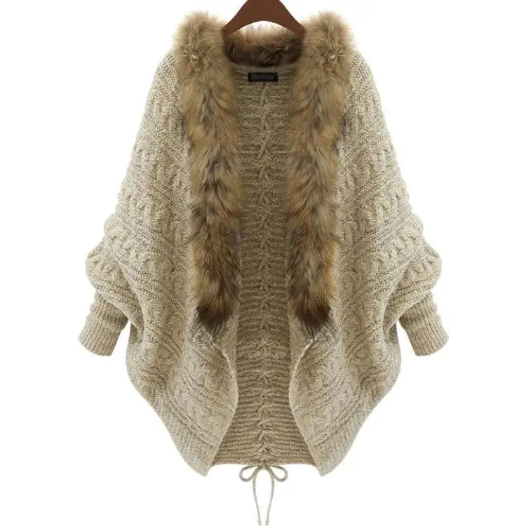 

Autumn Winter Knitted Cardigans Coat Women 2019 Fashion Long Sleeve Batwing Poncho Sweater Beautiful Womans Crochet Cardigan
