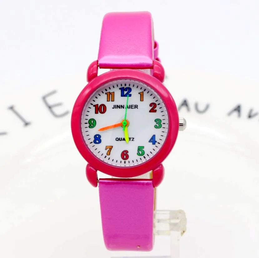 New arrive cute quartz kids watch learn to time boys and girls color face simple design leather child clock Reloj de regalo
New arrive cute quartz kids watch learn to time boys and girls color face simple design leather child clock Reloj de regalo