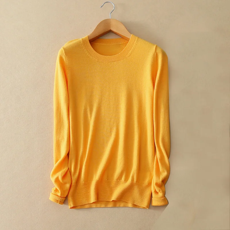 Loose Women Pullover Sweater 100% Wool O Neck Long Sleeves Spring Autumn Street Outerwear Yellow Sweater Winter Knitted Tops
Loose Women Pullover Sweater 100% Wool O Neck Long Sleeves Spring Autumn Street Outerwear Yellow Sweater Winter Knitted Tops