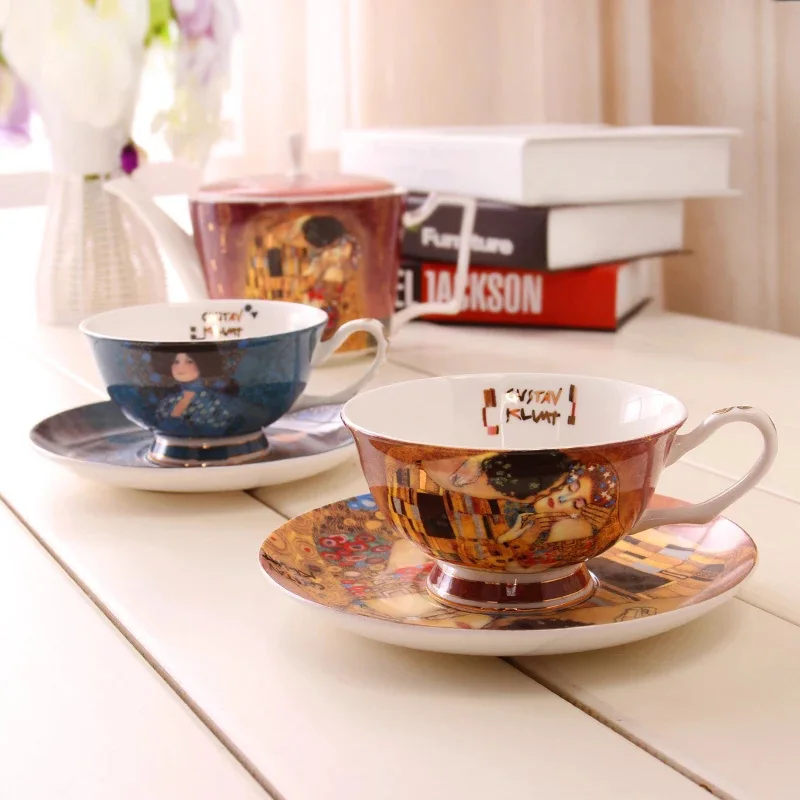 Creative European bone china coffee cup suit simple afternoon tea cup Gustav Klimt Art paintings lw0326459
Creative European bone china coffee cup suit simple afternoon tea cup Gustav Klimt Art paintings lw0326459