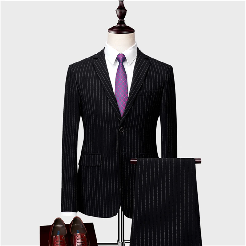 men Blazer jacket and pants Gray Blue Black Men Striped Suit Two-Piece set Asian Size S M L XL XXL XXXL 4XL 5XL 6XL
men Blazer jacket and pants Gray Blue Black Men Striped Suit Two-Piece set Asian Size S M L XL XXL XXXL 4XL 5XL 6XL