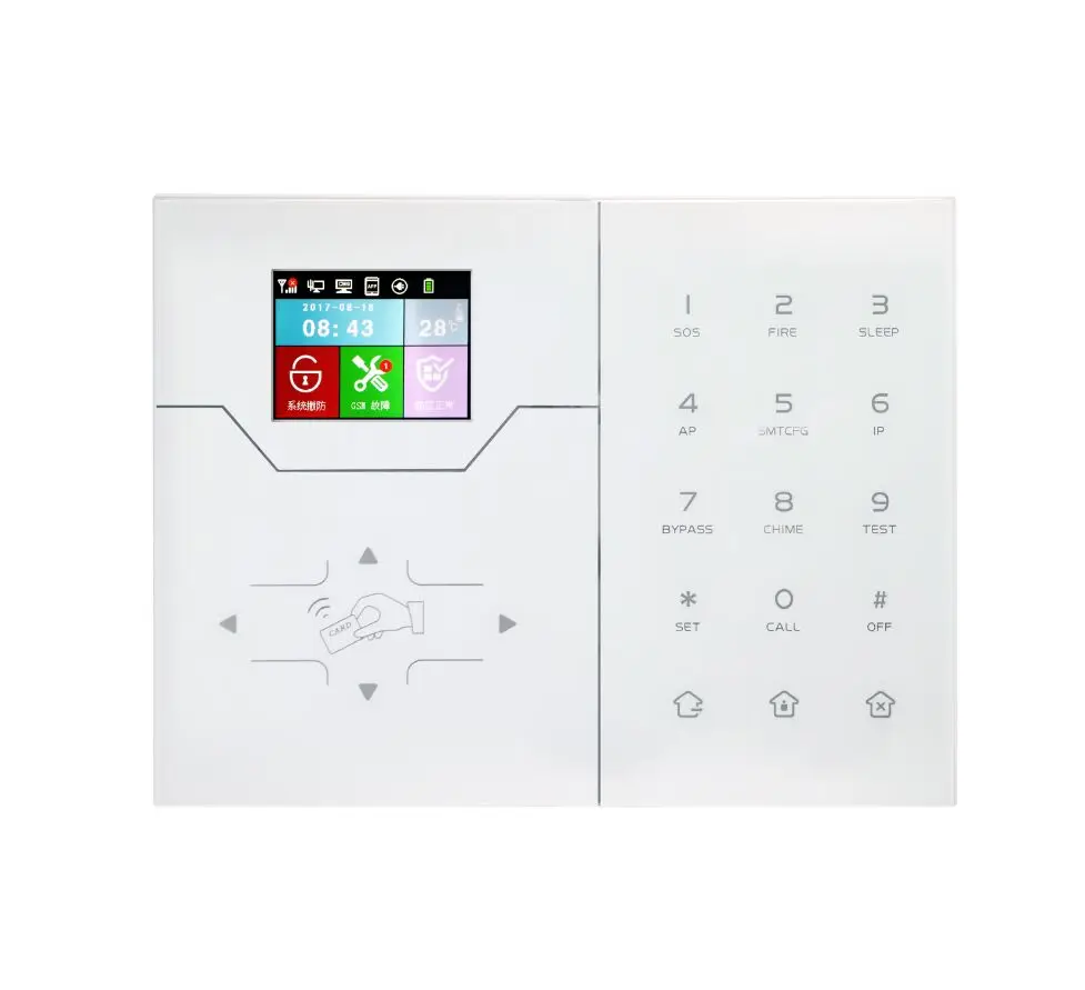 Touch LCD color screen 4g 3g TCP IP home security alarm WEB IE /APP control intruder anti tamper | Безопасность и защита