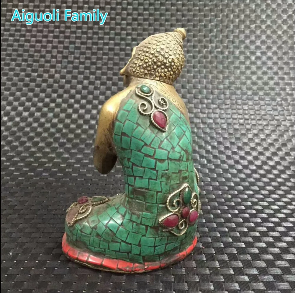 decorations for home+ Collection of rare Tibetan gilt imitation turquoise copper sleeping Buddha statue
decorations for home+ Collection of rare Tibetan gilt imitation turquoise copper sleeping Buddha statue