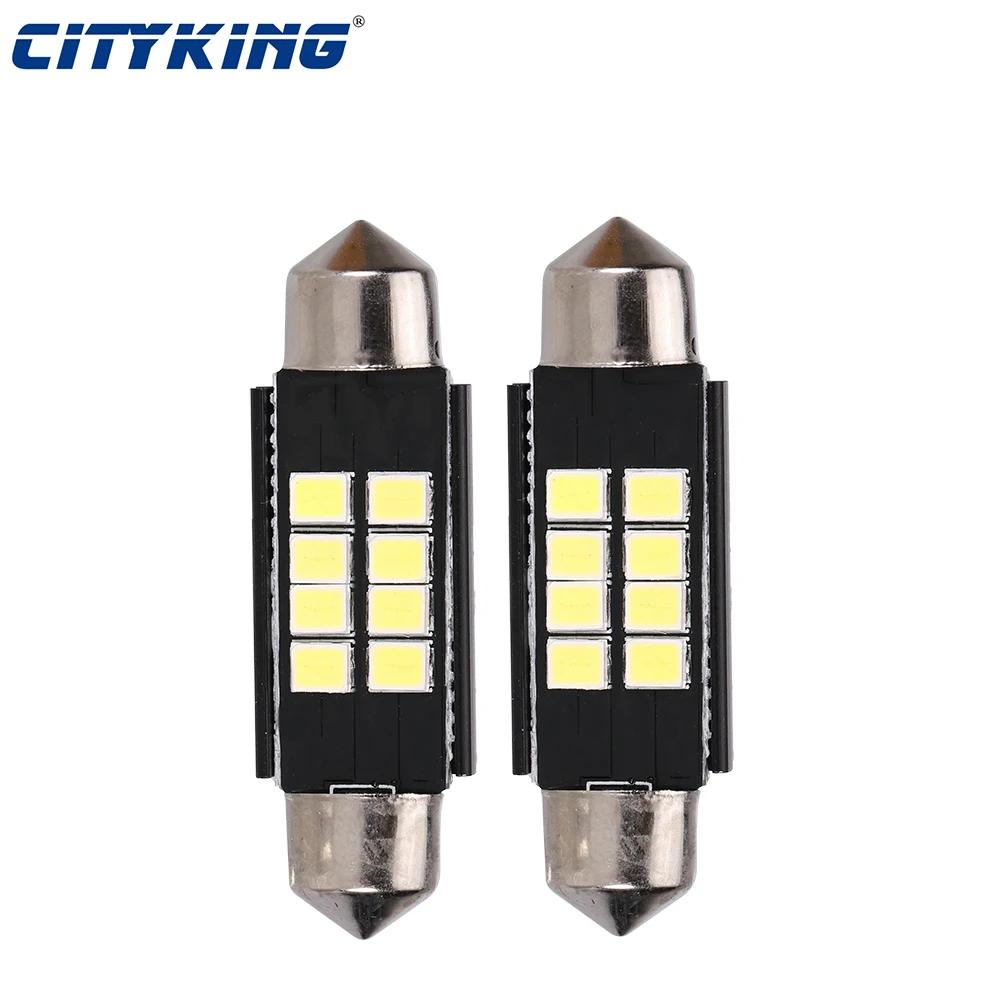 2pcs Festoon 31mm 36mm 39mm 41mm LED Bulb C5W led 8SMD Super Bright 2835 SMD No Polarity Auto Interior Dome Lamp Car Styling
2pcs Festoon 31mm 36mm 39mm 41mm LED Bulb C5W led 8SMD Super Bright 2835 SMD No Polarity Auto Interior Dome Lamp Car Styling