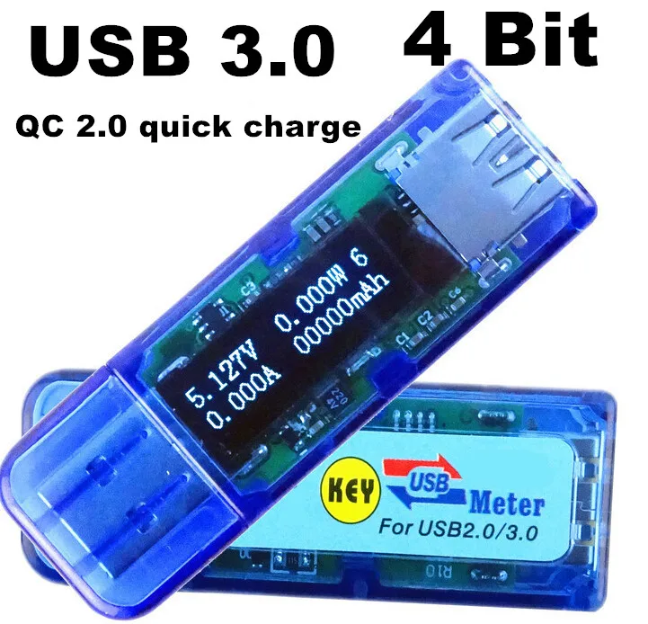 QC 2 0 Быстрая зарядка цифровой экран 4 бит OLED USB вольтметр измеритель тока