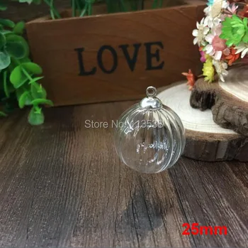 New 20sets/lot 25mm pumpkin stripe design glass globe with 3-4mm hole 8mm cap jewelry findings set Glass bottle vial pendants
New 20sets/lot 25mm pumpkin stripe design glass globe with 3-4mm hole 8mm cap jewelry findings set Glass bottle vial pendants