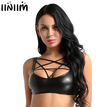 iiniim Womens Tanks for Sexy Clubwear Wetlook Faux Leather Dancing Strappy Pentagon Detail Front Bandeau Crop Tops Bralette Tops
iiniim Womens Tanks for Sexy Clubwear Wetlook Faux Leather Dancing Strappy Pentagon Detail Front Bandeau Crop Tops Bralette Tops
