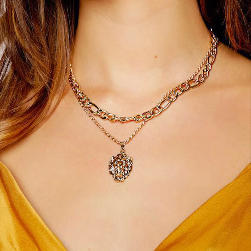 Coco&willow vintage gold jaguar pendant 2 layered choker necklace for women punk link chain necklace fashion jewelry necklace
Coco&willow vintage gold jaguar pendant 2 layered choker necklace for women punk link chain necklace fashion jewelry necklace