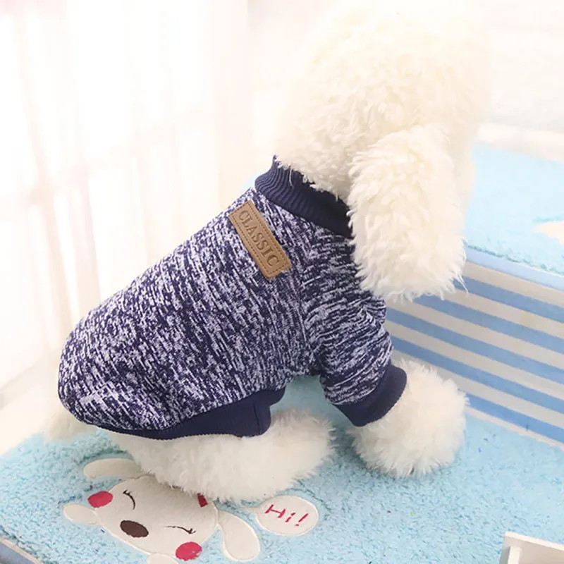 Autumn Winter Warm Dog Clothes For Small Medium Soft Dog Sweater Clothing Winter Chihuahua Clothes Classic Pet dog accessories (2)