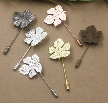 29x32mm Blank Maple Leaf Brooch Pins Hat Pins w/ Stopper Brooches Base Settings DIY Findings Multi-color Plated Brass Safety-pin 
29x32mm Blank Maple Leaf Brooch Pins Hat Pins w/ Stopper Brooches Base Settings DIY Findings Multi-color Plated Brass Safety-pin
