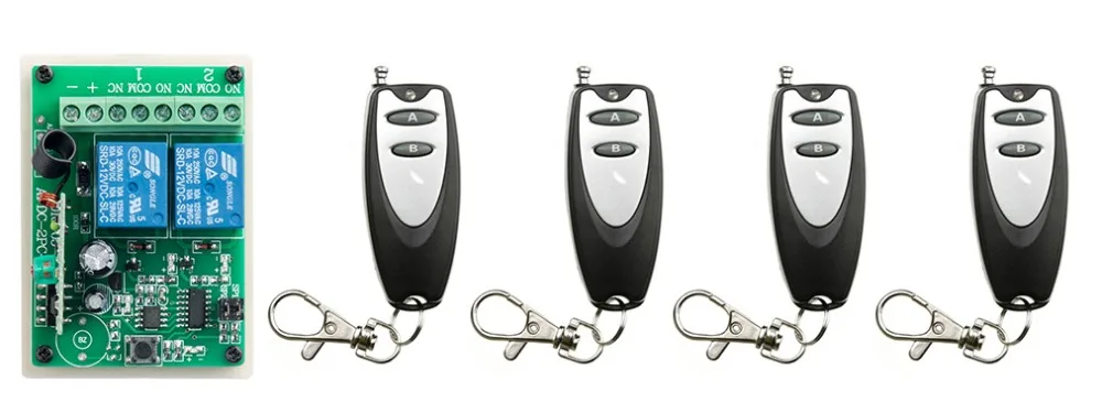 New DC12V 2CH RF Wireless Remote Switch teleswitch 1pcs Receiver & 4pcs Transmitter With 2 buttons
New DC12V 2CH RF Wireless Remote Switch teleswitch 1pcs Receiver & 4pcs Transmitter With 2 buttons