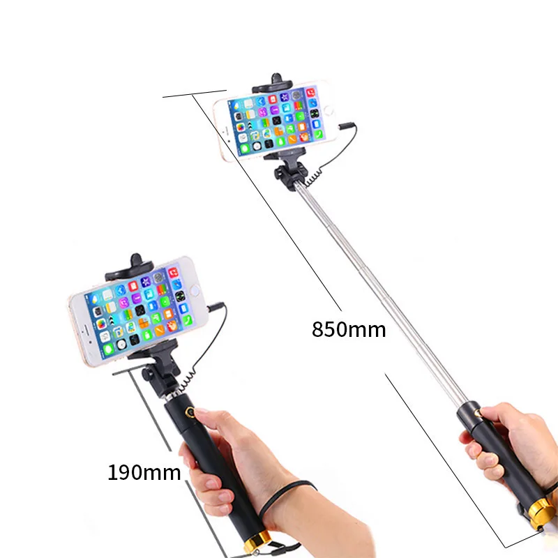for Iphone X XR XS MAX Wired Selfie Stick Selfie Monopod for iphone X 8 7 6 plus 5 5s Wired Photograph Tripod Extendable Selfie