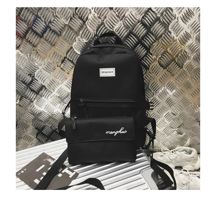 Menghuo 2pcs:set Backpack Bags for Teenager Girls Net Pocket Women School Bag Men Laptop Backpack Travel Bag Rucksack Mochilas_34-1_32
